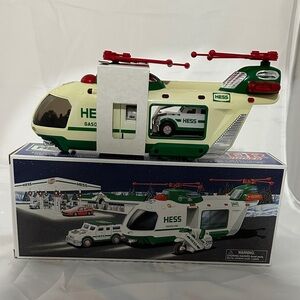2001 Hess Toy Helicopter with Motorcycle and Cruiser
